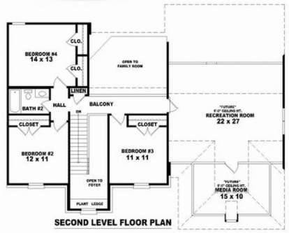 Floorplan 2 for House Plan #053-00704