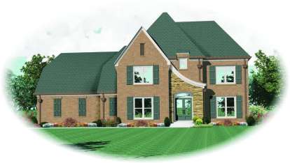 French Country House Plan #053-00729 Elevation Photo