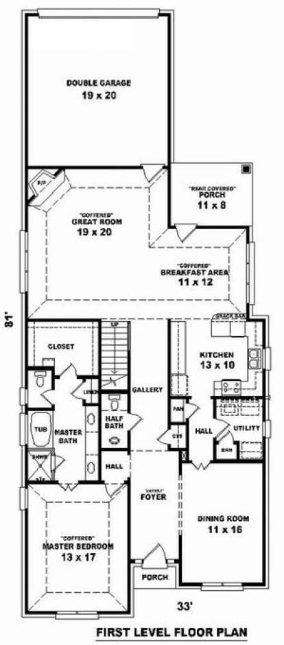 Floorplan 1 for House Plan #053-00761