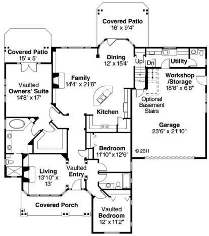 Floorplan 1 for House Plan #035-00096
