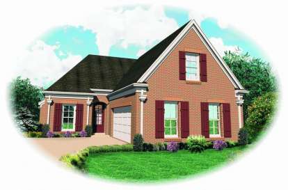 French Country House Plan #053-00883 Elevation Photo