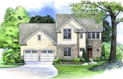 French Country House Plan #402-01053 Elevation Photo