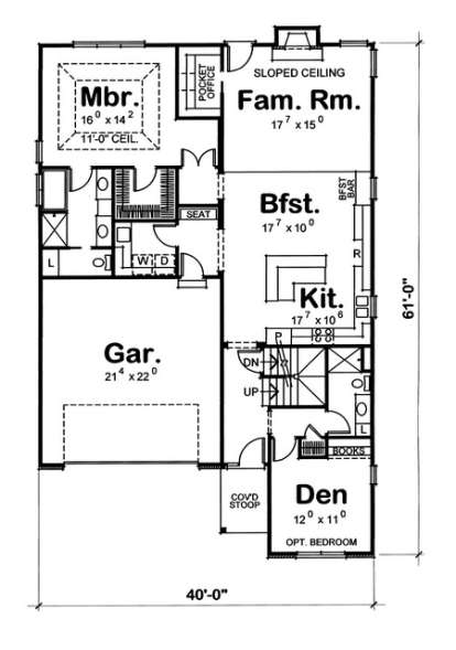 Floorplan 1 for House Plan #402-01401