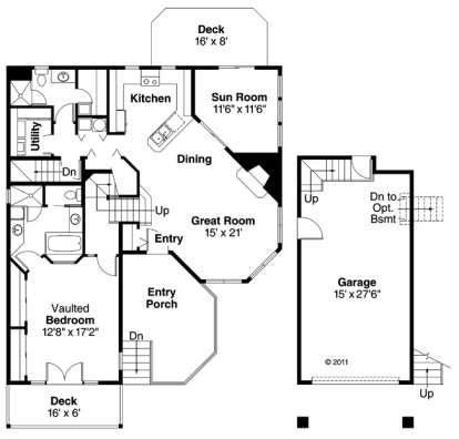 Floorplan 1 for House Plan #035-00141