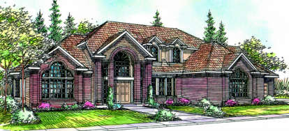 Classical House Plan #035-00176 Elevation Photo