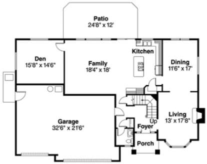 Floorplan 1 for House Plan #035-00181