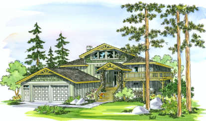 Vacation House Plan #035-00188 Elevation Photo