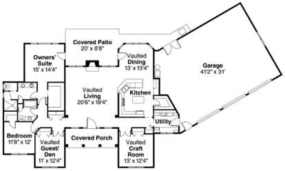 Floorplan 1 for House Plan #035-00210