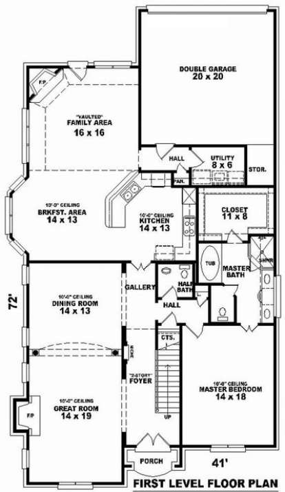 Floorplan 1 for House Plan #053-01208
