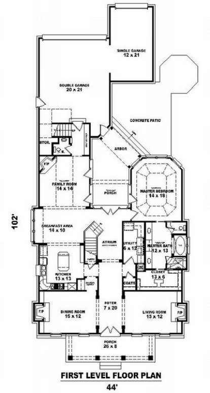 Floorplan 1 for House Plan #053-01325