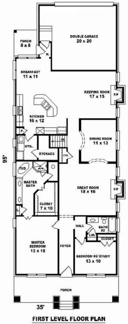 Floorplan 1 for House Plan #053-01329