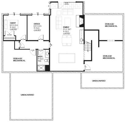 Basement for House Plan #1637-00061