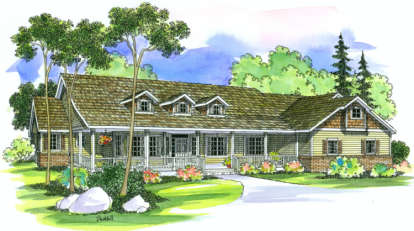 Ranch House Plan #035-00245 Elevation Photo
