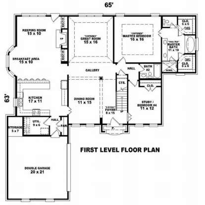 Floorplan 1 for House Plan #053-01423