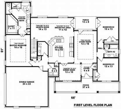 Floorplan 1 for House Plan #053-01467