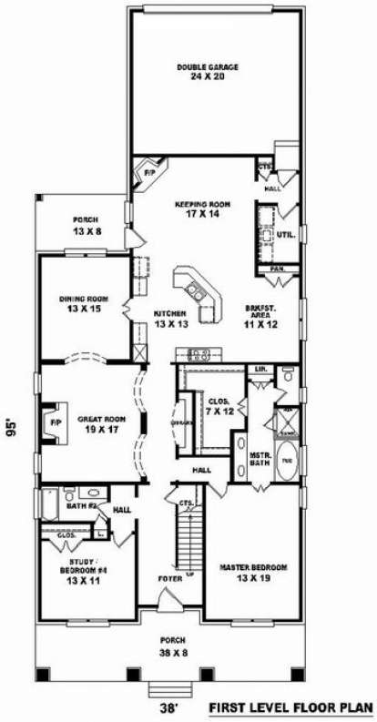 Floorplan 1 for House Plan #053-01472