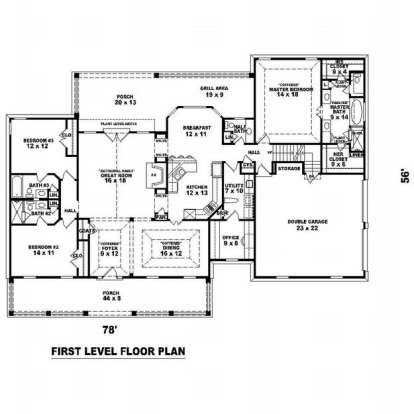 Floorplan 1 for House Plan #053-01645