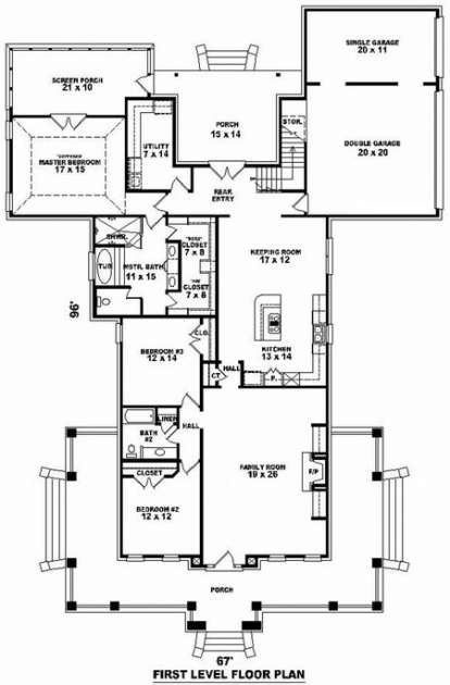 Floorplan 1 for House Plan #053-01660