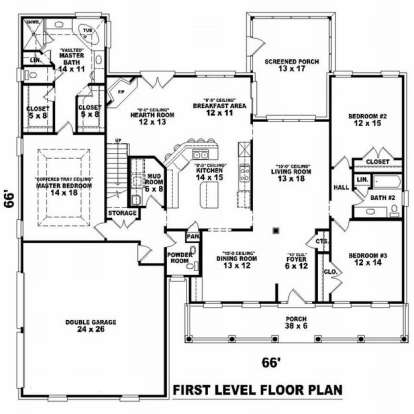 Floorplan 1 for House Plan #053-01695