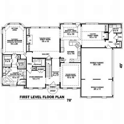 Floorplan 1 for House Plan #053-01714