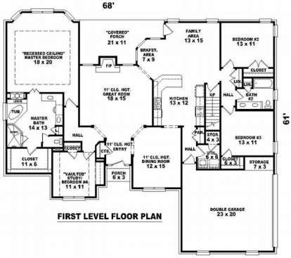 Floorplan 1 for House Plan #053-01745