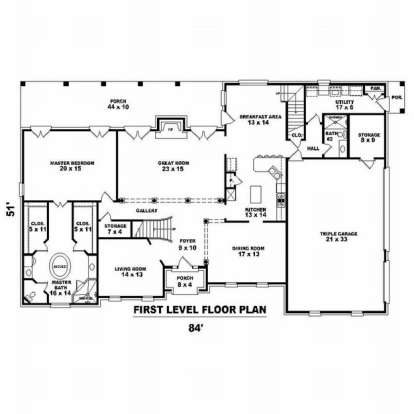 Floorplan 1 for House Plan #053-01779