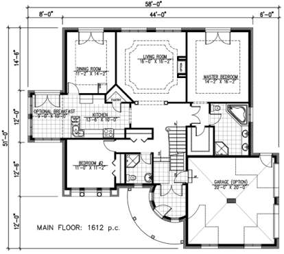 Floorplan 1 for House Plan #1785-00084