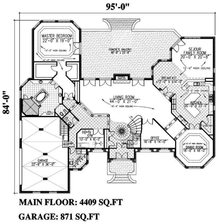 House Plan House Plan #9643 Drawing 1