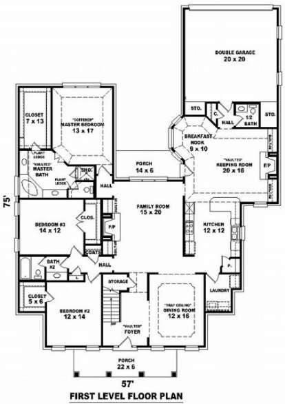 Floorplan 1 for House Plan #053-01848