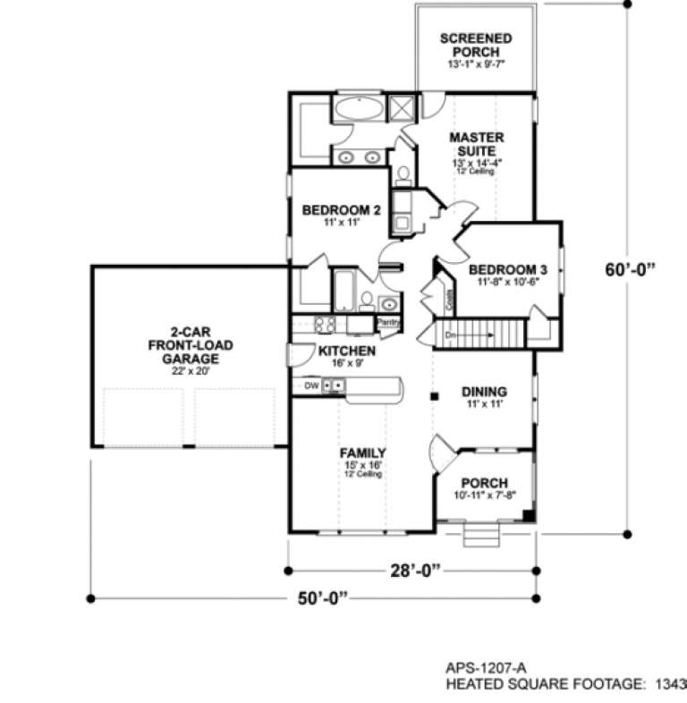 House Plan House Plan #974 Drawing 1