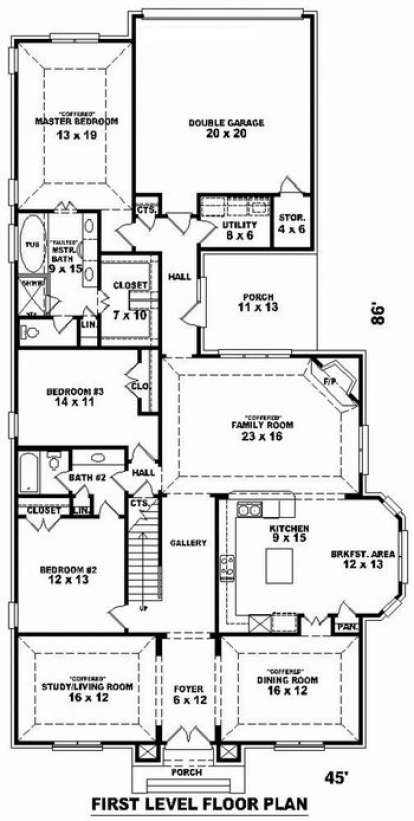 Floorplan 1 for House Plan #053-01875