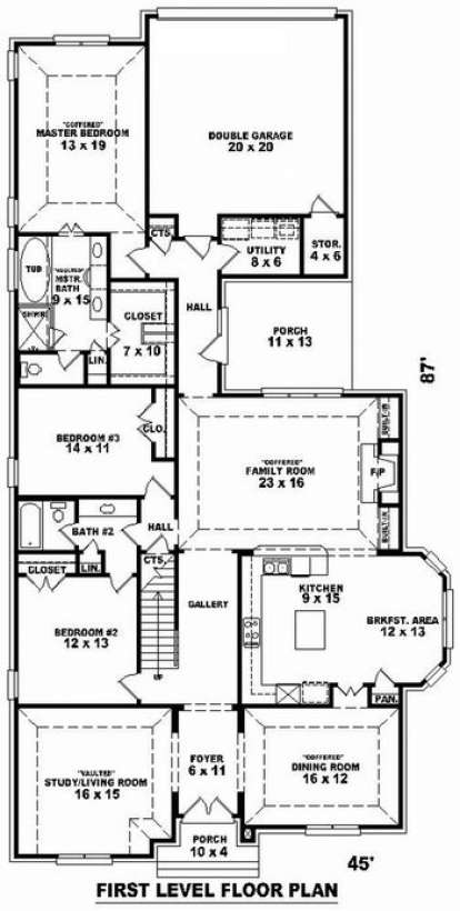 Floorplan 1 for House Plan #053-01877