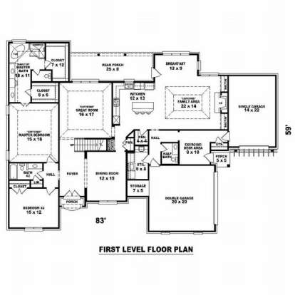 Floorplan 1 for House Plan #053-01925