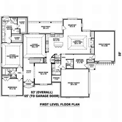 Floorplan 1 for House Plan #053-01980
