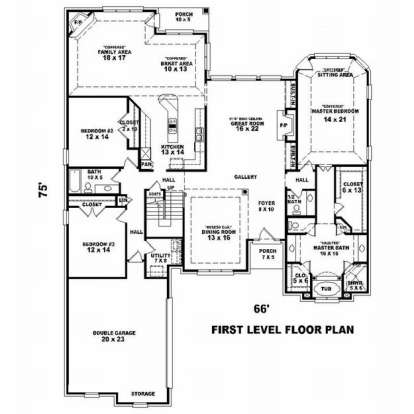Floorplan 1 for House Plan #053-02049