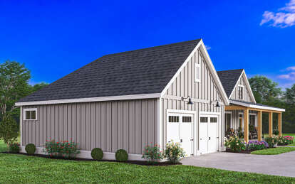 Modern Farmhouse House Plan #009-00392 Elevation Photo