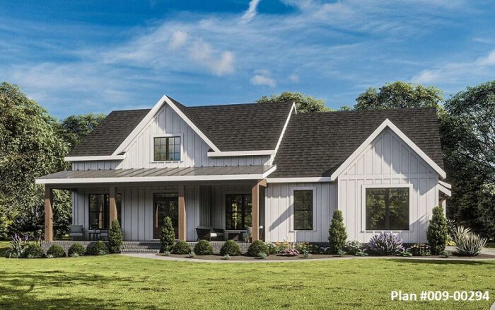 Modern Farmhouse Plan 009-00294 3-4 Bedroom 2 Bathroom 2102 sq. ft.