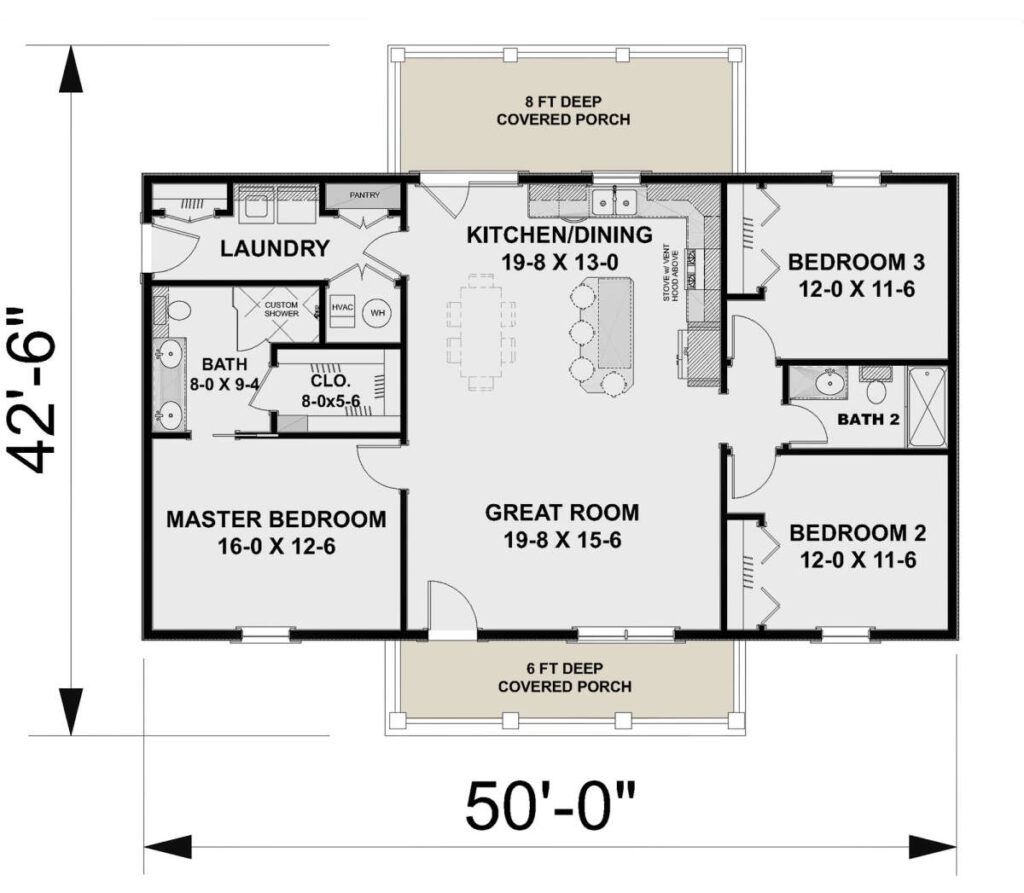 Simple rectangular floorplan layout