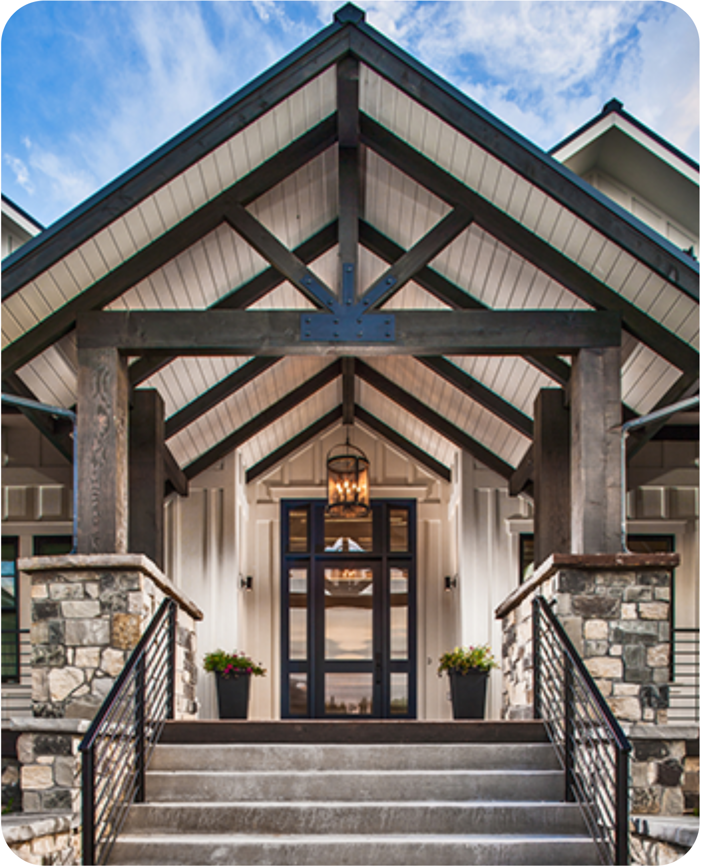 House Entryway with Large Beams