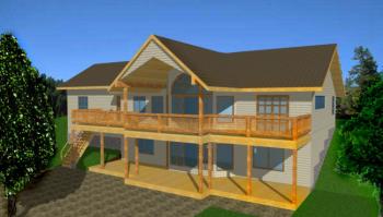 Lake Front Plan: 2,544 Square Feet, 4 Bedrooms, 2.5 Bathrooms - 039-00284