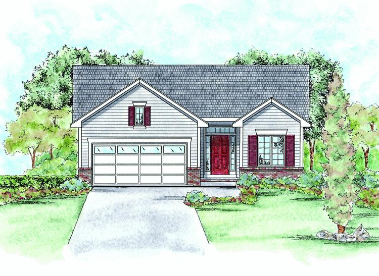 Narrow Lot Plan: 1,110 Square Feet, 2 Bedrooms, 2 Bathrooms - 048-00033