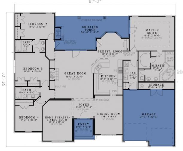 Traditional Plan  2 525 Square Feet 4 Bedrooms 3 