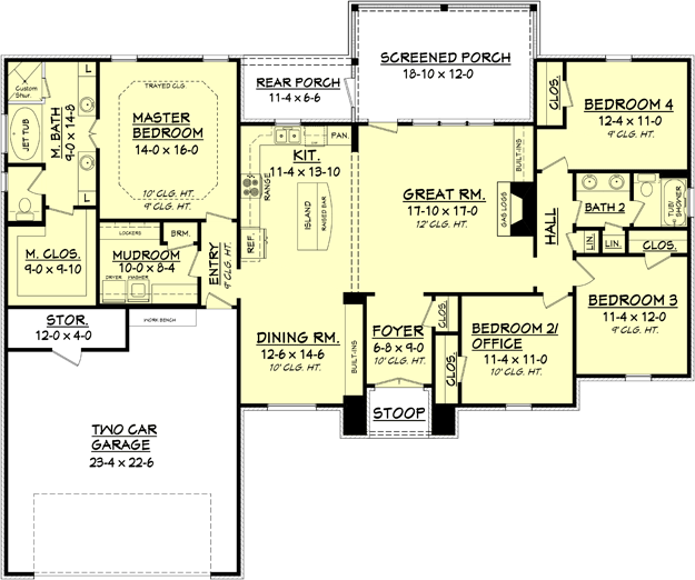2000 Sq Ft House Plans european plan: 2,000 square feet, 4 bedrooms, 2 bathrooms - 041-00082 2000 Sq Ft House Plans european plan: 2,000 square feet, 4 bedrooms, 2 bathrooms - 041-00082