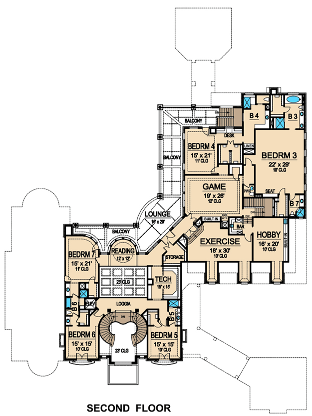 European Plan 15,079 Square Feet, 7 Bedrooms, 9 Bathrooms