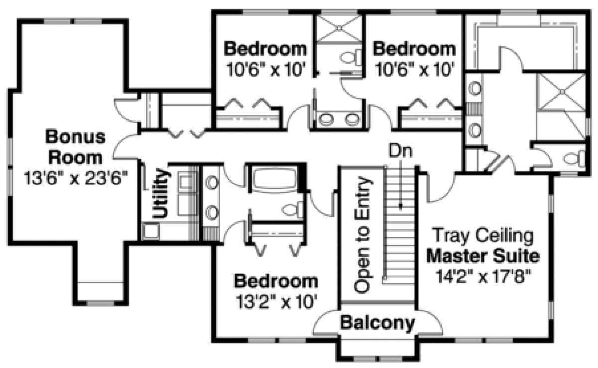 Floorplan 2 for House Plan #035-00310