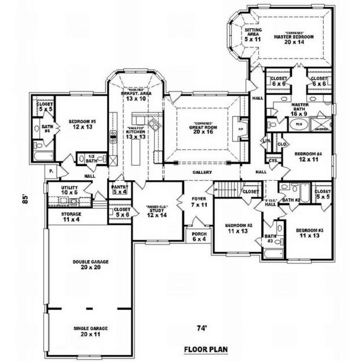 Floorplan 1 for House Plan #053-02129