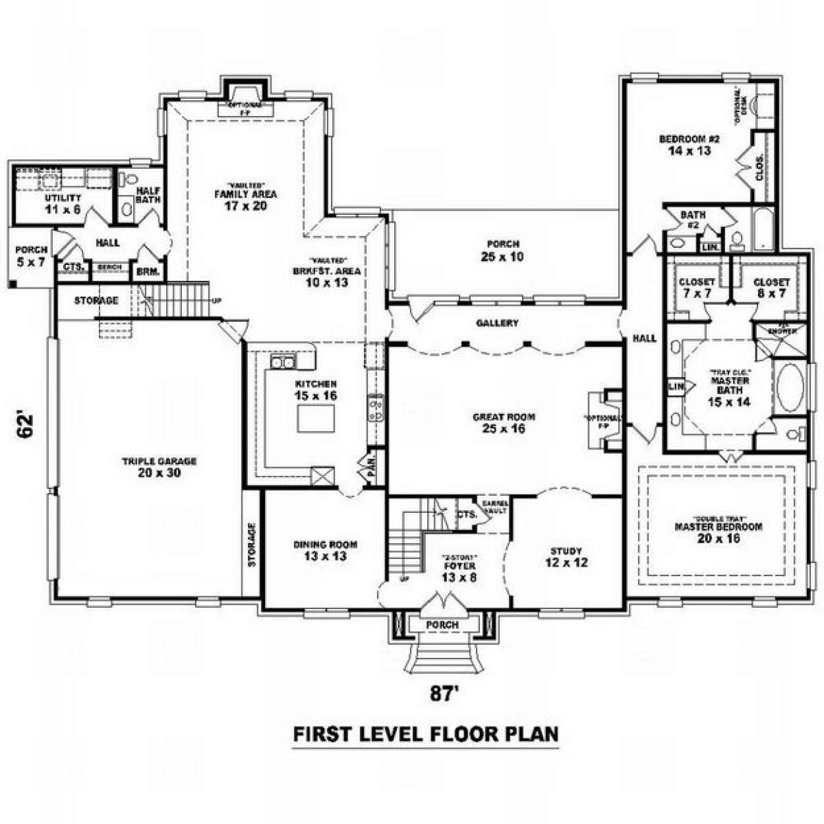 Floorplan 1 for House Plan #053-02130