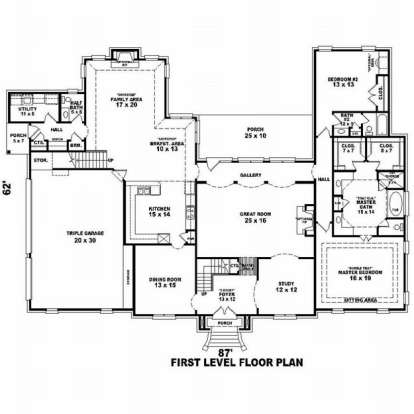 Floorplan 1 for House Plan #053-02131