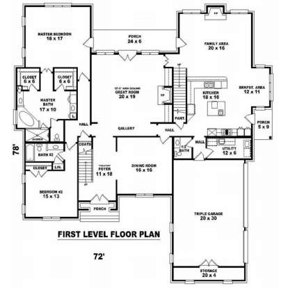 Floorplan 1 for House Plan #053-02137