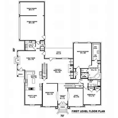 Floorplan 1 for House Plan #053-02145